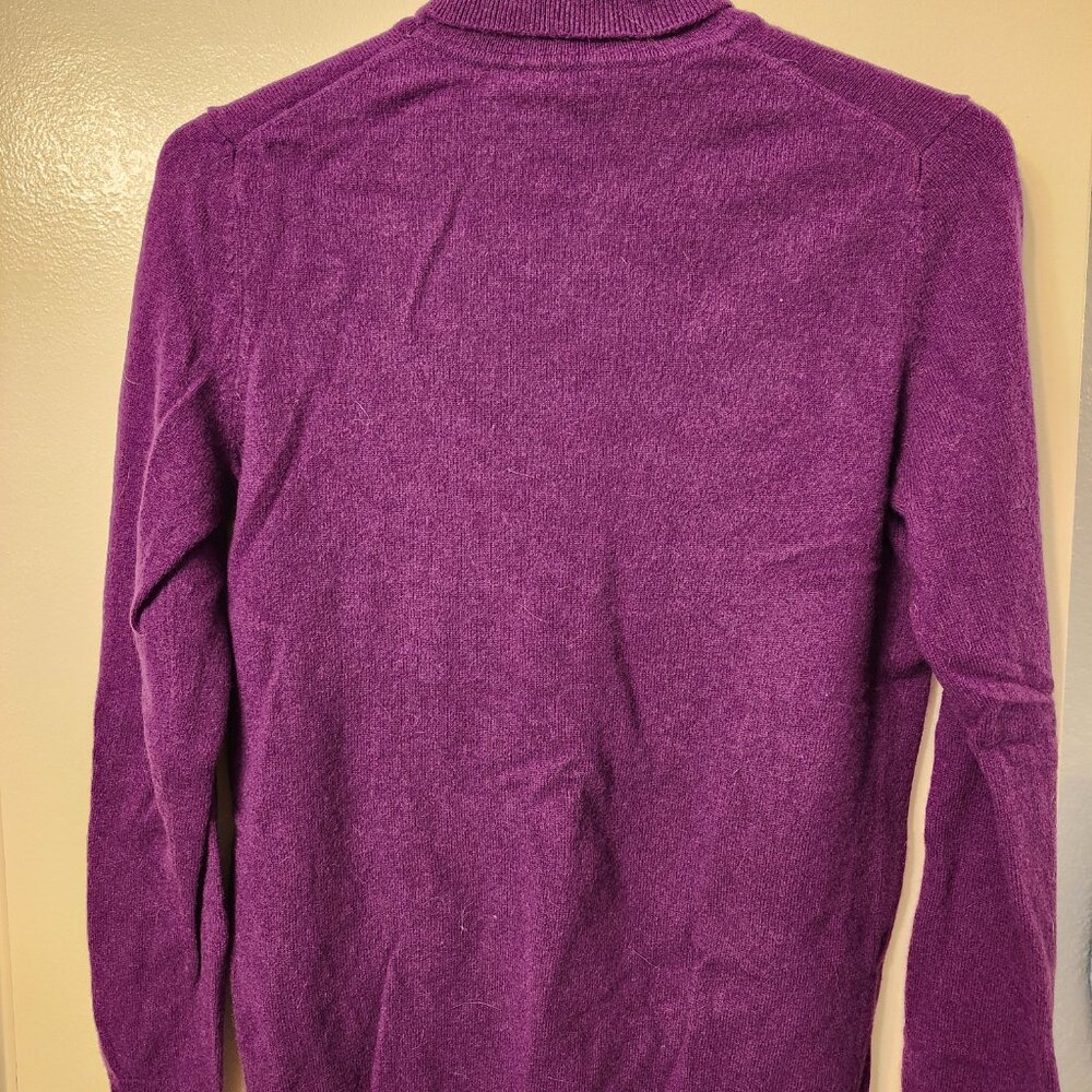 Talbots Pure Cashmere Purple Turtleneck - Large - EUC - Picture 2 of 2